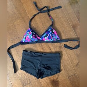 Nike bikini with reversible top (size S) and boy short bottoms (size 6).